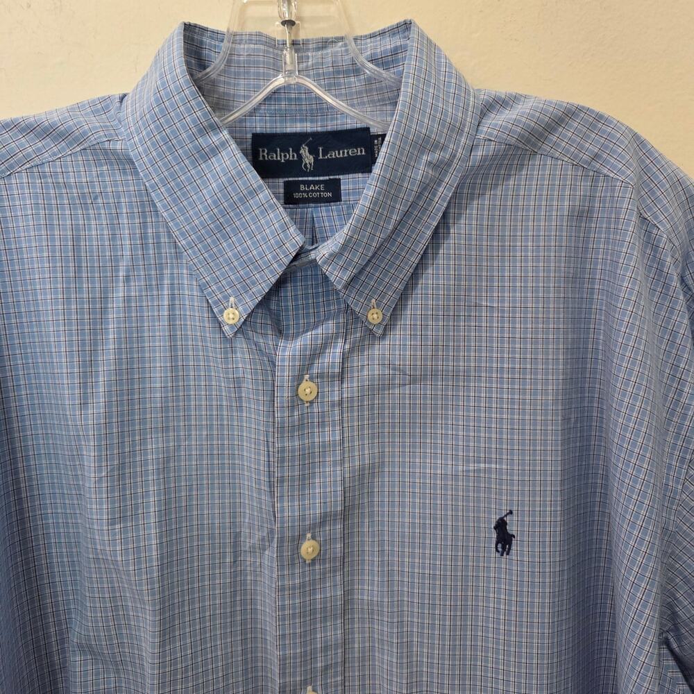 Men's Short Sleeve Ralph Lauren "Blake Collection" Dress Shirt, Size XL